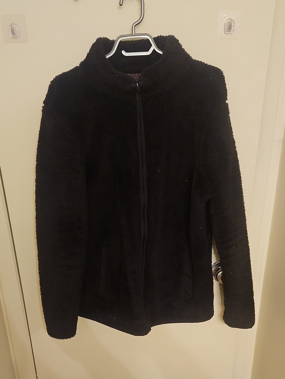 Cozy Black Teddy Zip Jacket
